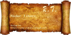 Reder Tiborc névjegykártya